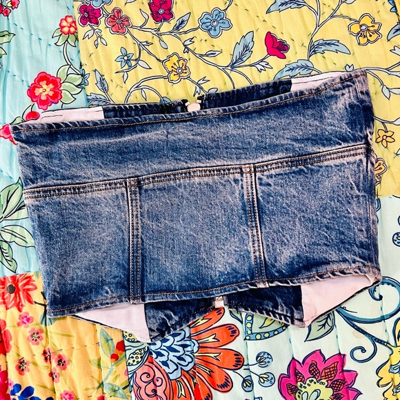 🌺🎉HP🎉🌺 NWT Reformation Ena Denim Bustier Top - Picture 15 of 16